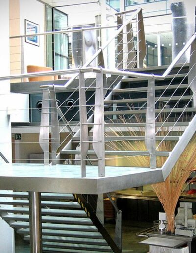 modern metal office stair landing