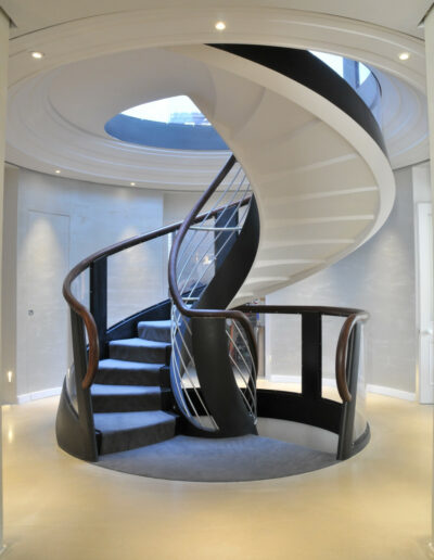 dark and white creative helical staircase