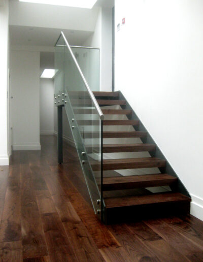 Mahogany wood straight staircase
